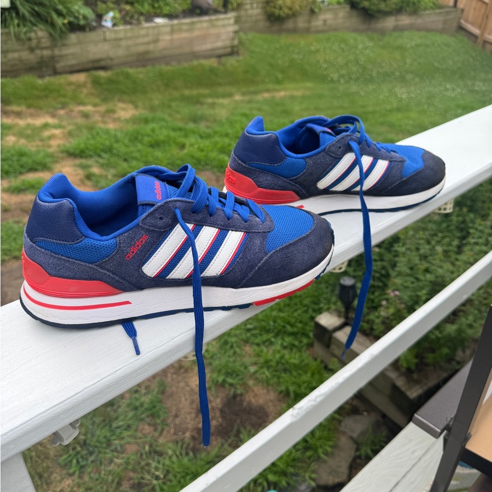 Adidas Vibrant Blue and Red Sneakers